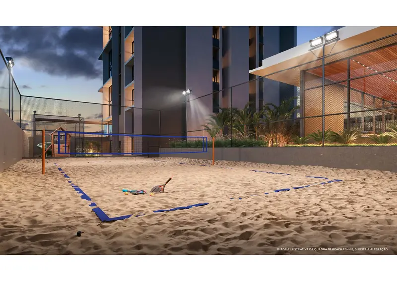 Quadra de areia para beach tennis