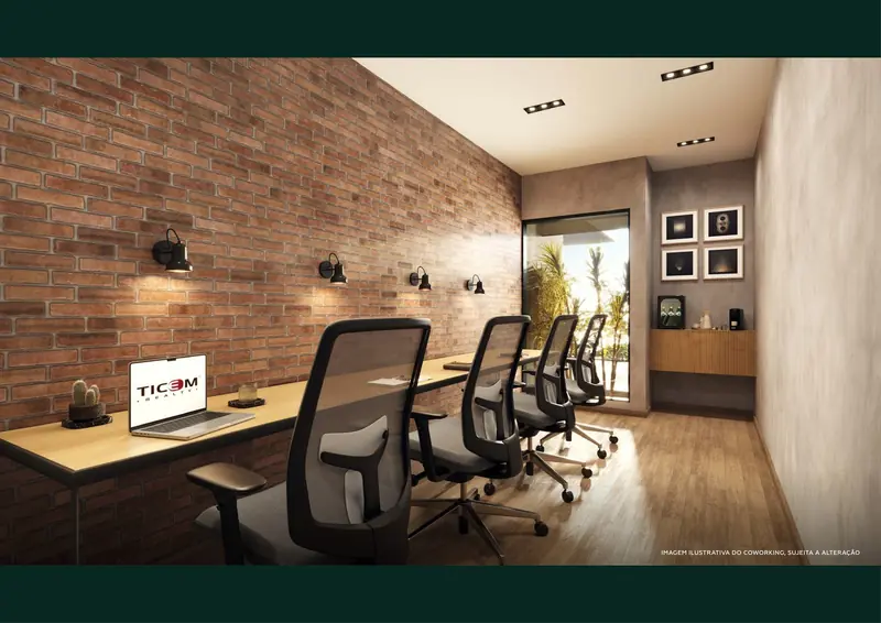 Espaço de coworking do condomínio