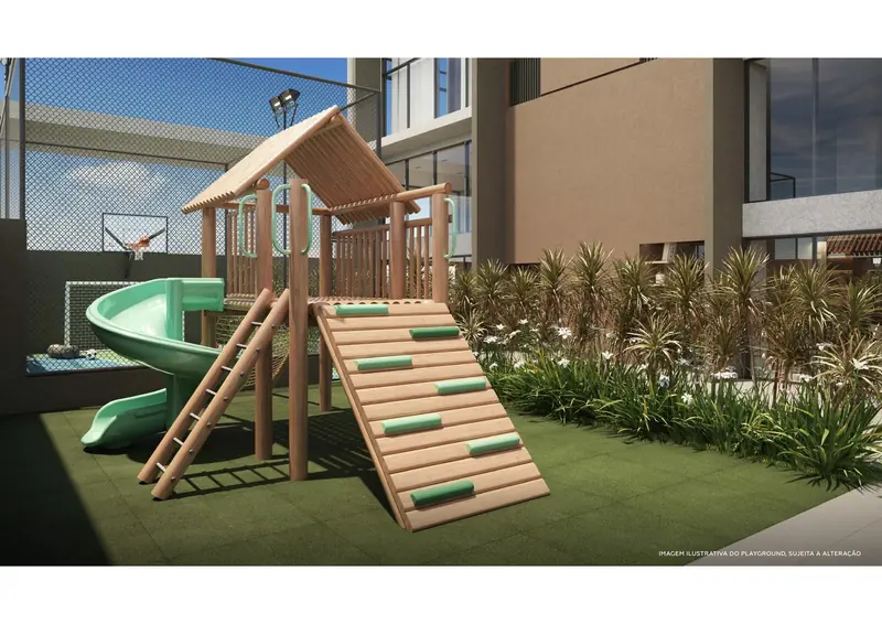 Playground e meia quadra poliesportiva